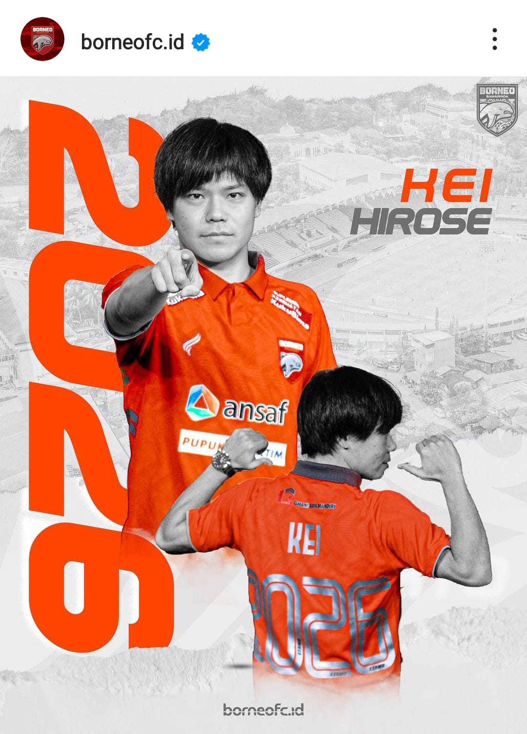 Borneo FC Perpanjang Kontrak Kei Hirose 3 Musim Lagi