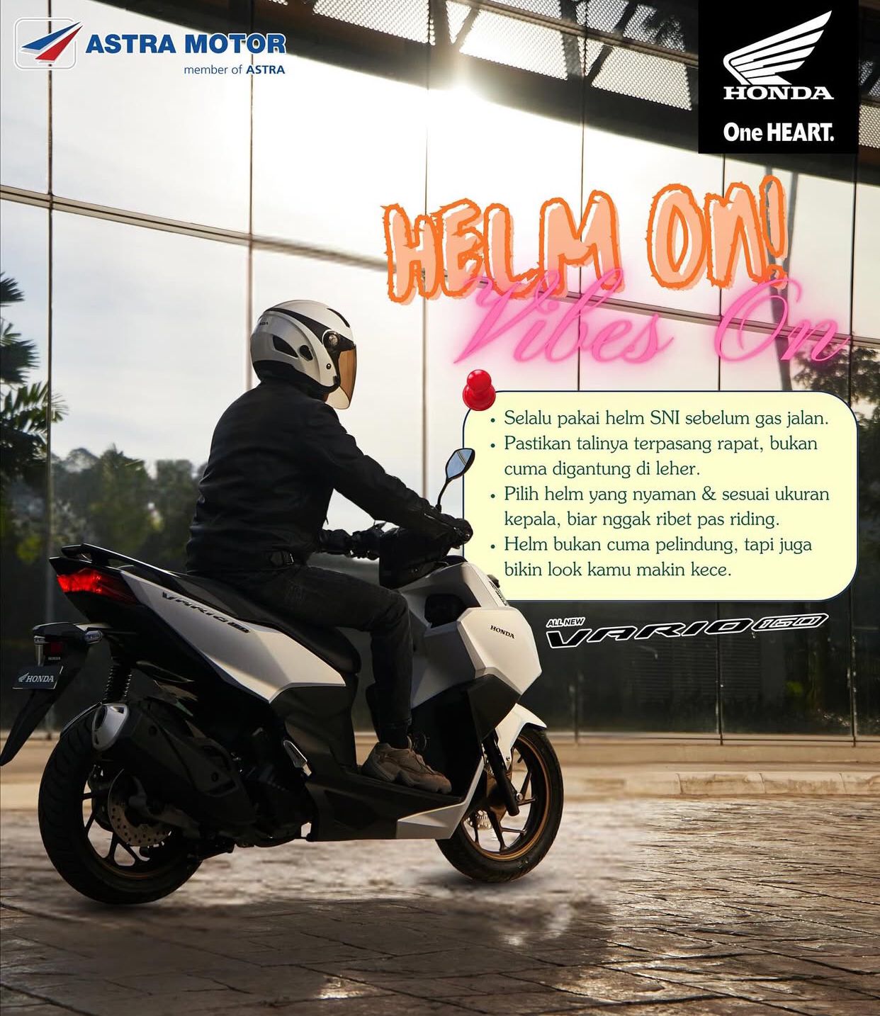 Pakai Helm Honda: Vibes On, Berkendara Aman dan Tetap Kece