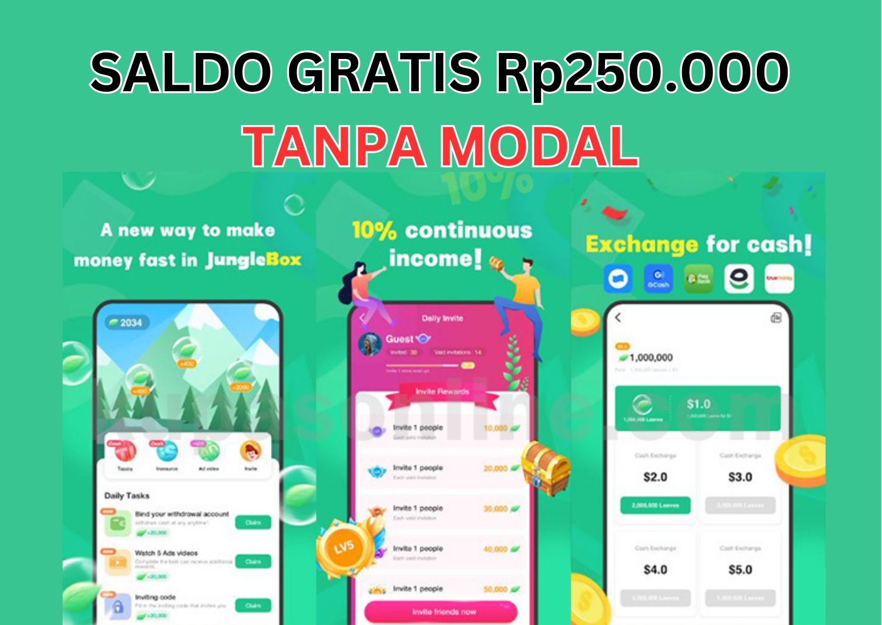 Cara Dapat Saldo Gratis Rp250.000 Tiap Hari Tanpa Modal