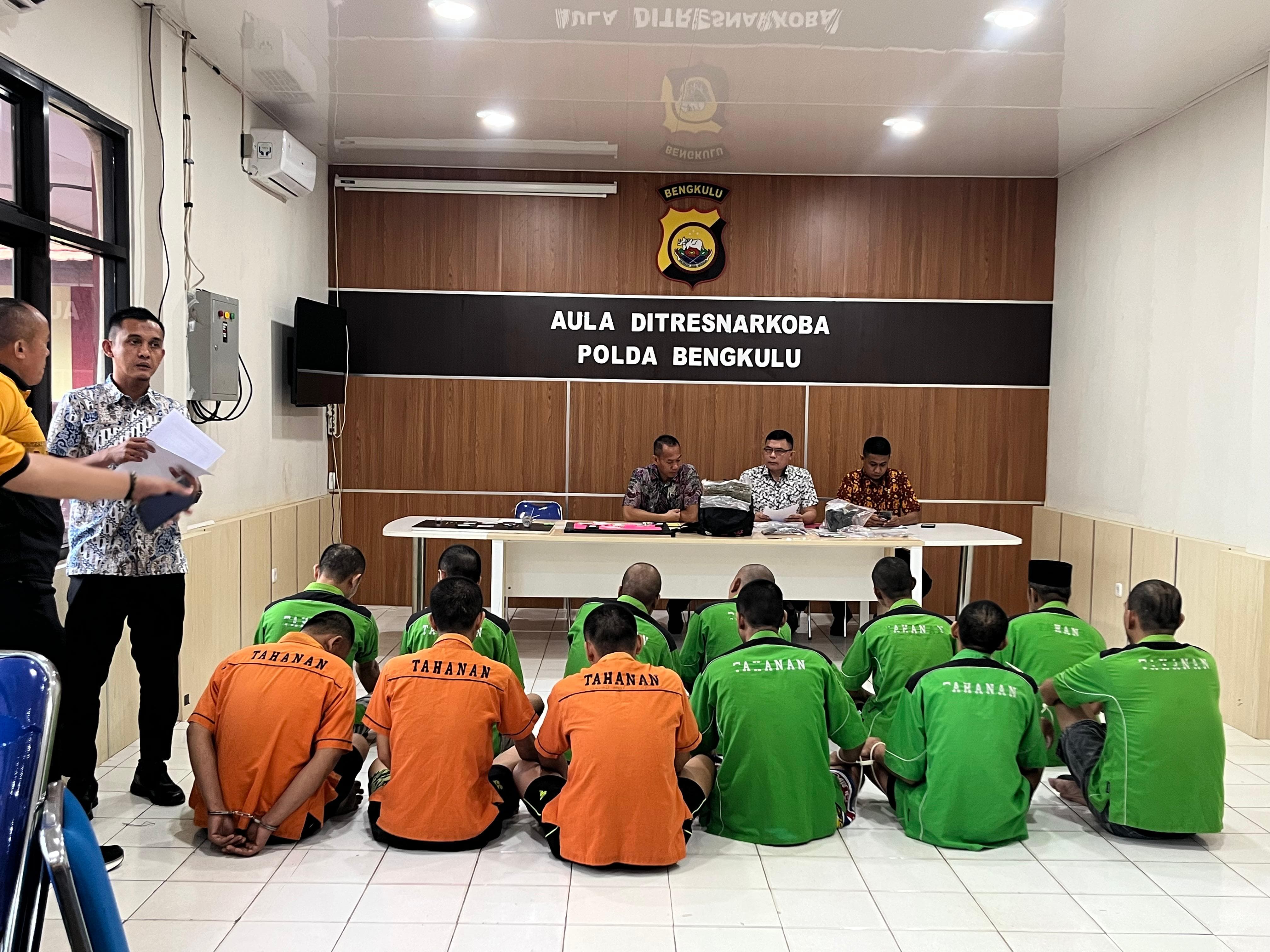 12 Pelaku Narkoba Ditangkap Polda Bengkulu dalam Operasi Antik Nala 2025, Mayoritas Residivis