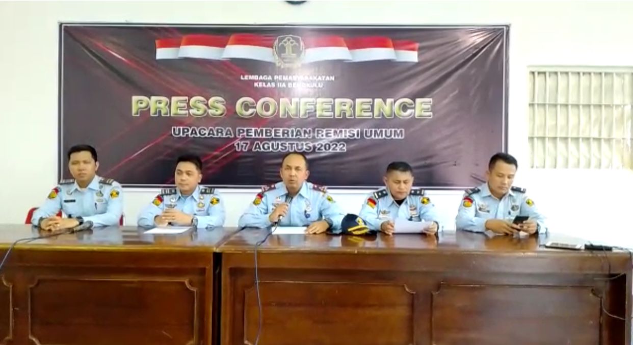 406 Warga Binaan Lapas Bengkulu Terima Remisi, 1 Orang Langsung Bebas 