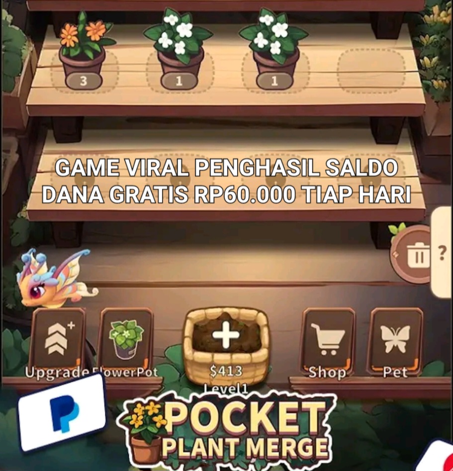 Mumpung Viral! Pocket Plant Merge Game Penghasil Uang Rp60.000 Tiap Hari Langsung Ke DANA