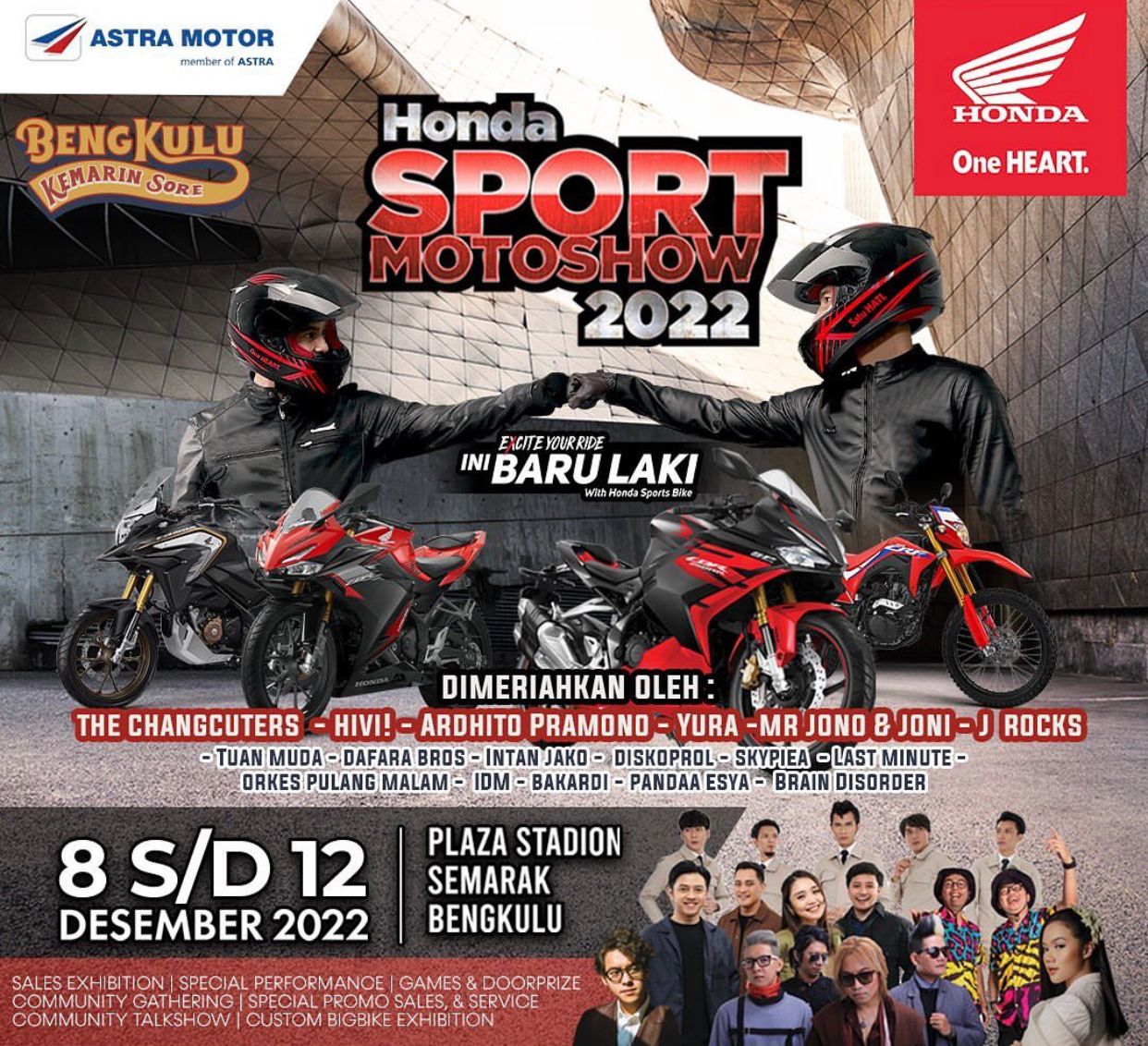 Kemeriahan Honda Sport Motoshow di Bengkulu Gandeng 6 Artis Ibukota