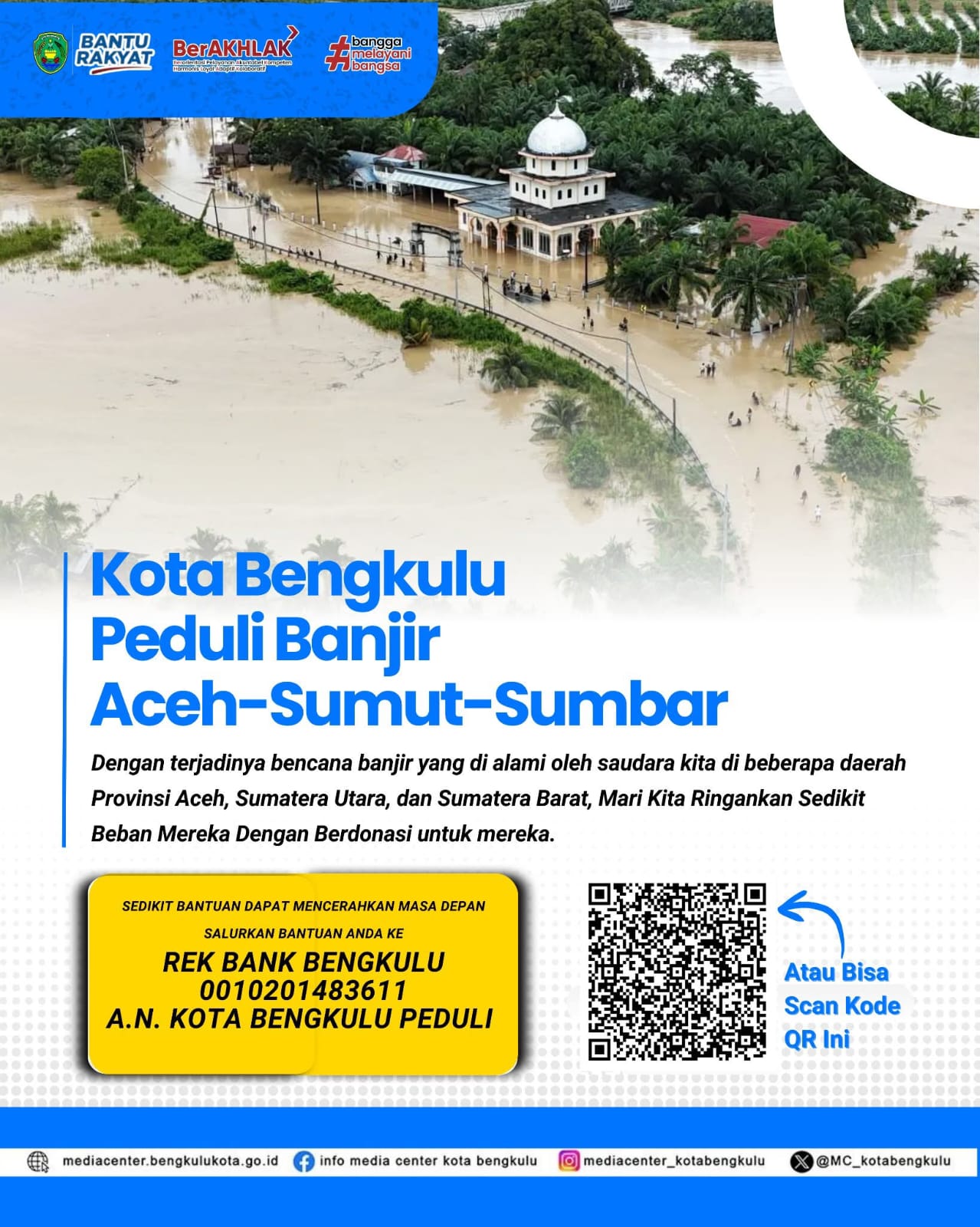 Pemkot Bengkulu Buka Rekening Donasi untuk Korban Bencana di Aceh, Sumut, dan Sumbar