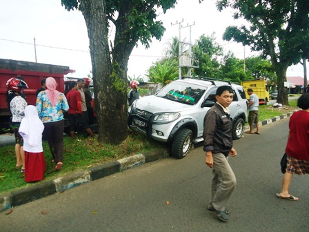 Ngantuk, Terios Tabrak Pohon