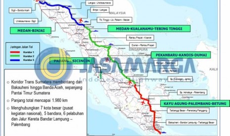 Ruas Tol Trans-Sumatra Tahap I Dibangun Sepanjang 323,8 KM