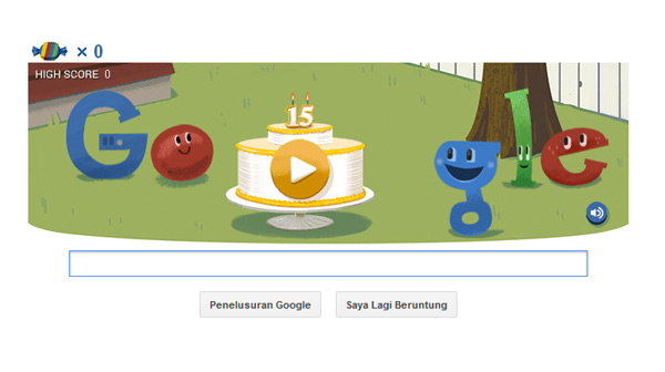 Google Rayakan HUT ke-15 Lewat Doodle Game Pinata