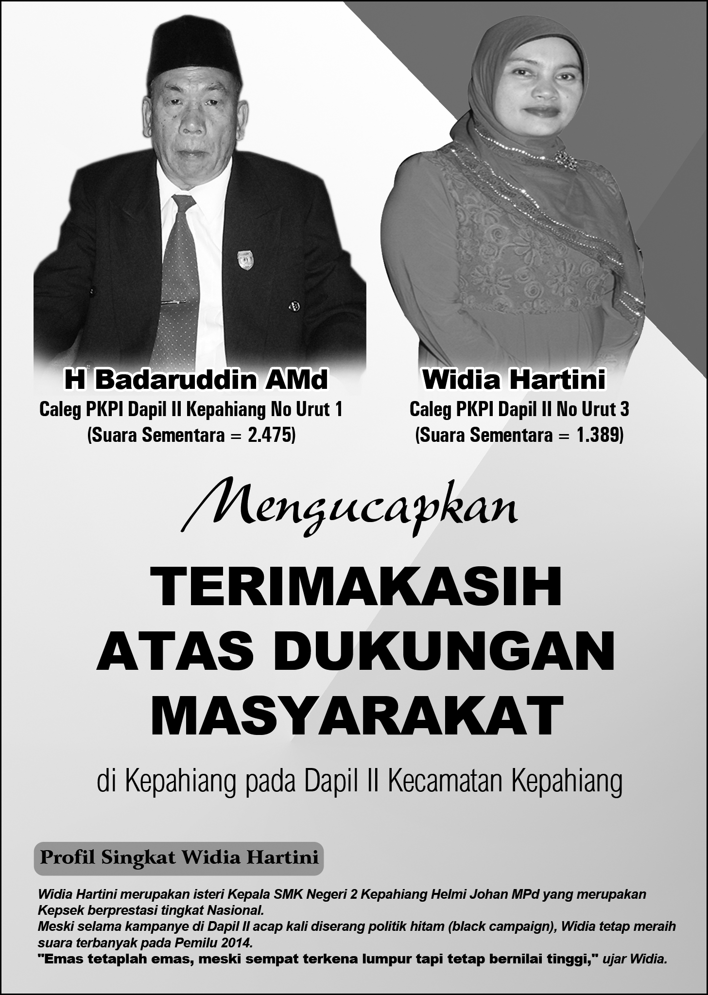 2 Perempuan Salip Incumbent