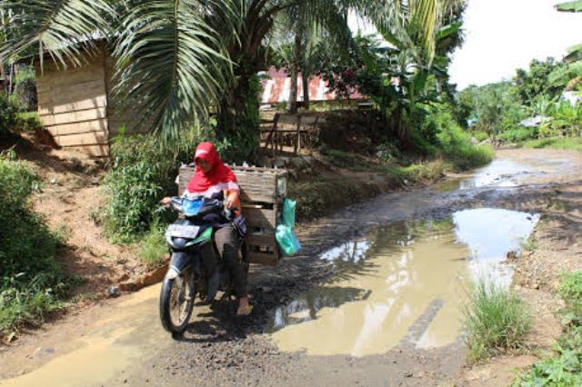 Warga Sidodadi Bengkulu Tengah Keluhkan Jalan Berlumpur