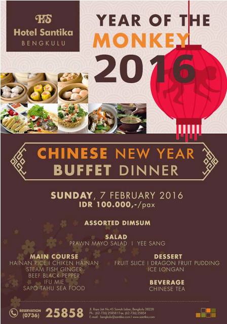 Chinese New Year Buffet Dinner, Rayakan Imlek di Hotel Santika