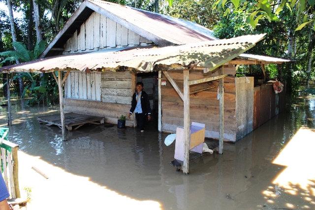 Rumah dan Sawah Terendam