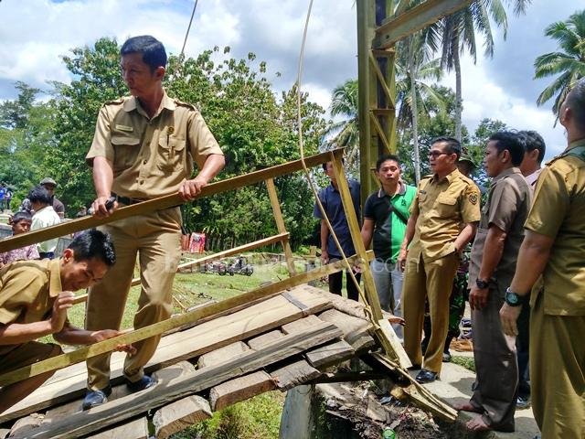 Jembatan Lubuk Langkap Dibangun Permanen