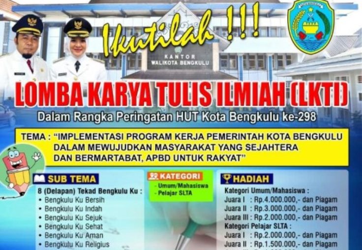 HUT Kota Bengkulu ke-298, Pemkot Gelar Lomba Karya Tulis Ilmiah