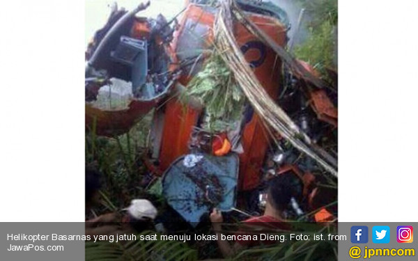 Helikopter Basarnas Jatuh saat ke Lokasi Bencana Dieng