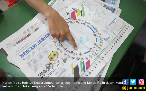 Ya Ampun, Merah Putih Juga Terbalik di Koran Malaysia
