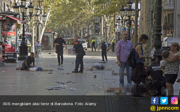 Teror di Barcelona, 13 Tewas, 100 Orang Terluka