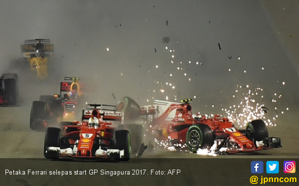 F1 GP Singapura: Petaka Buat Vettel, Berkah Bagi Hamilton