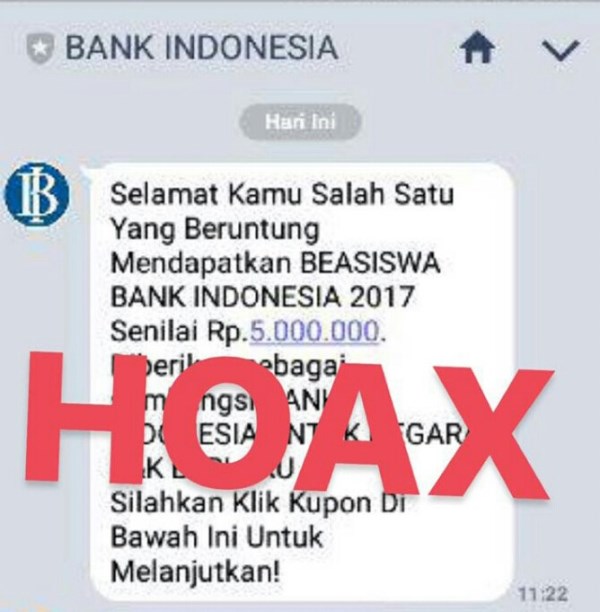 Awas Info Beasiswa  Bank Indonesia Hoax