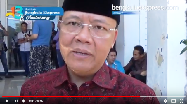 Greeting HUT Bengkulu Ekspress ke 13 Plt Gubernur Bengkulu Rohidin Mersyah