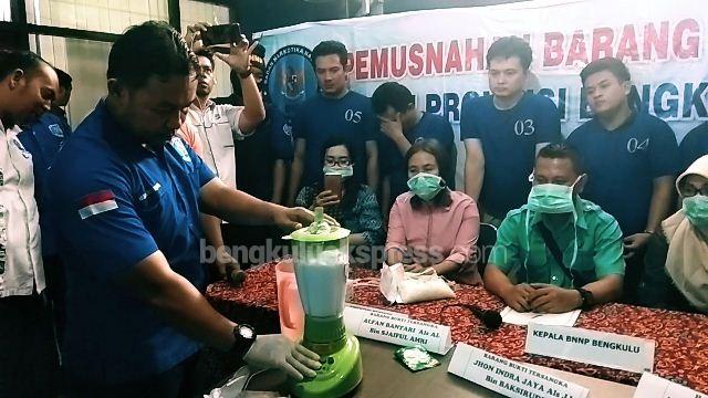 BNNP Bengkulu Musnahkan Barang Bukti Sabu Seberat 3/4 Kg