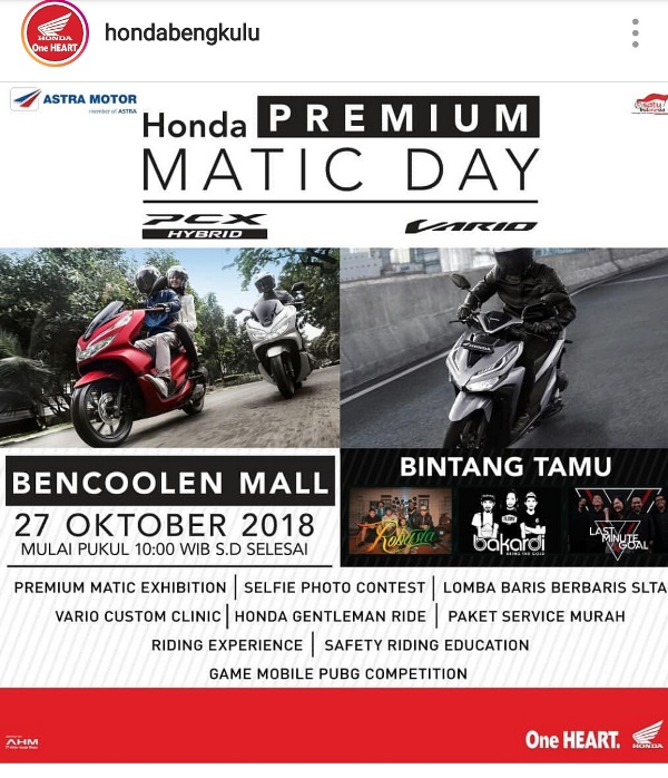 Sabtu, Jangan Lupa Hadiri Honda Premium Matic Day 2018