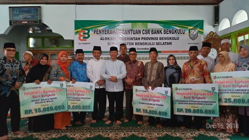 Bank Bengkulu Salurkan  Dana CSR Rp 320 Juta