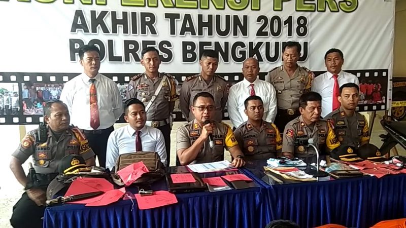 Akhir Tahun 2018, Catatan Laporan Kasus Kriminalitas Polres Bengkulu Turun