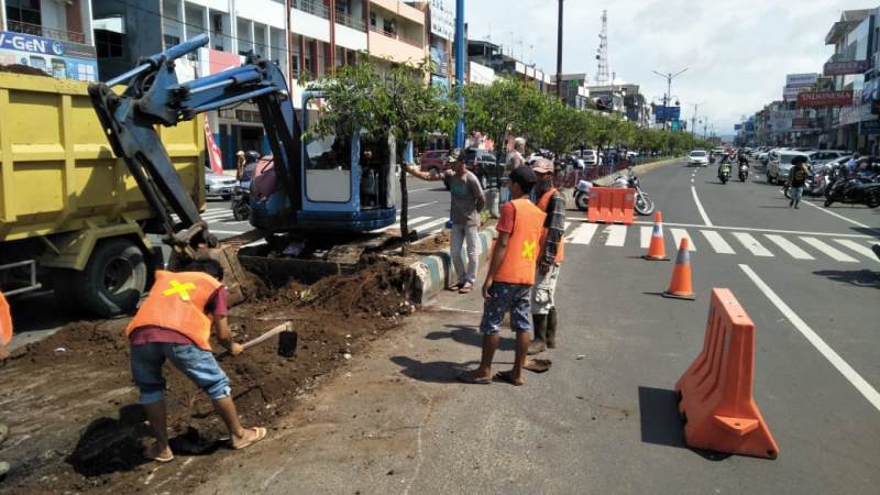 Jalan Soeprapto Dipasang Rambu Portable