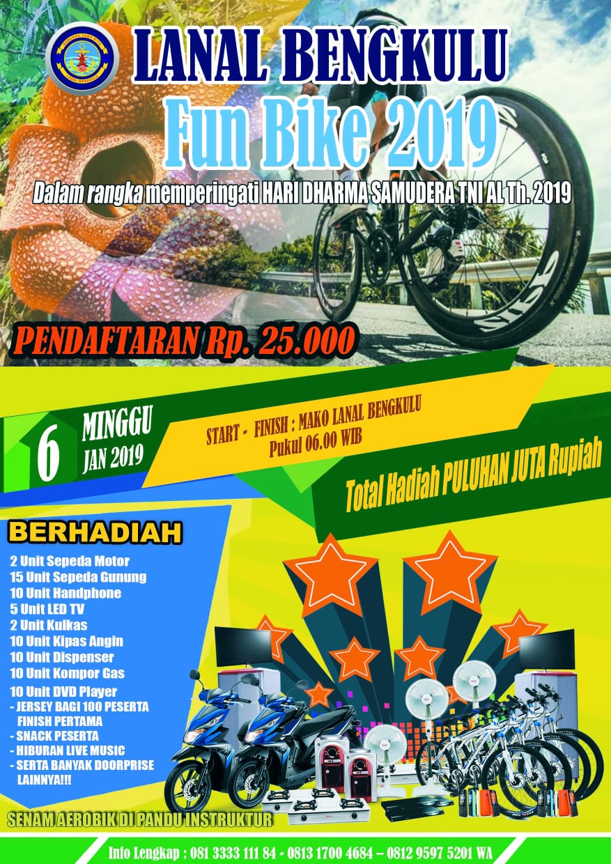 Lanal Bengkulu Gelar Fun Bike Berhadiah Motor