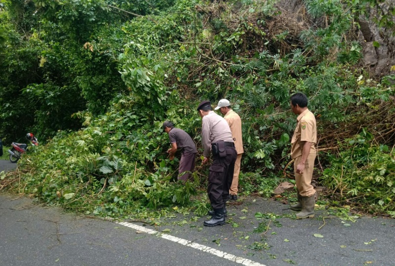 Tanah longsor Ganggu Pengendara