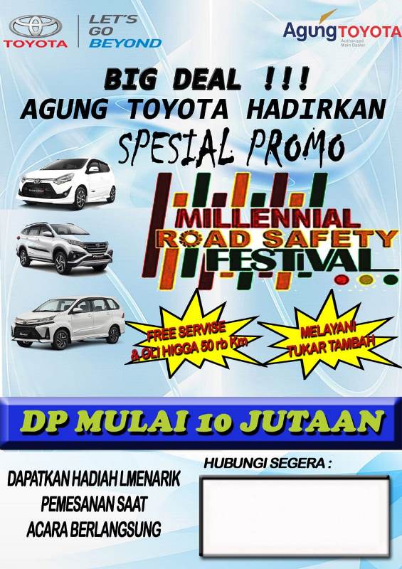 Agung Toyota Hadirkan Spesial Promo Millenial Road Safety  Festival