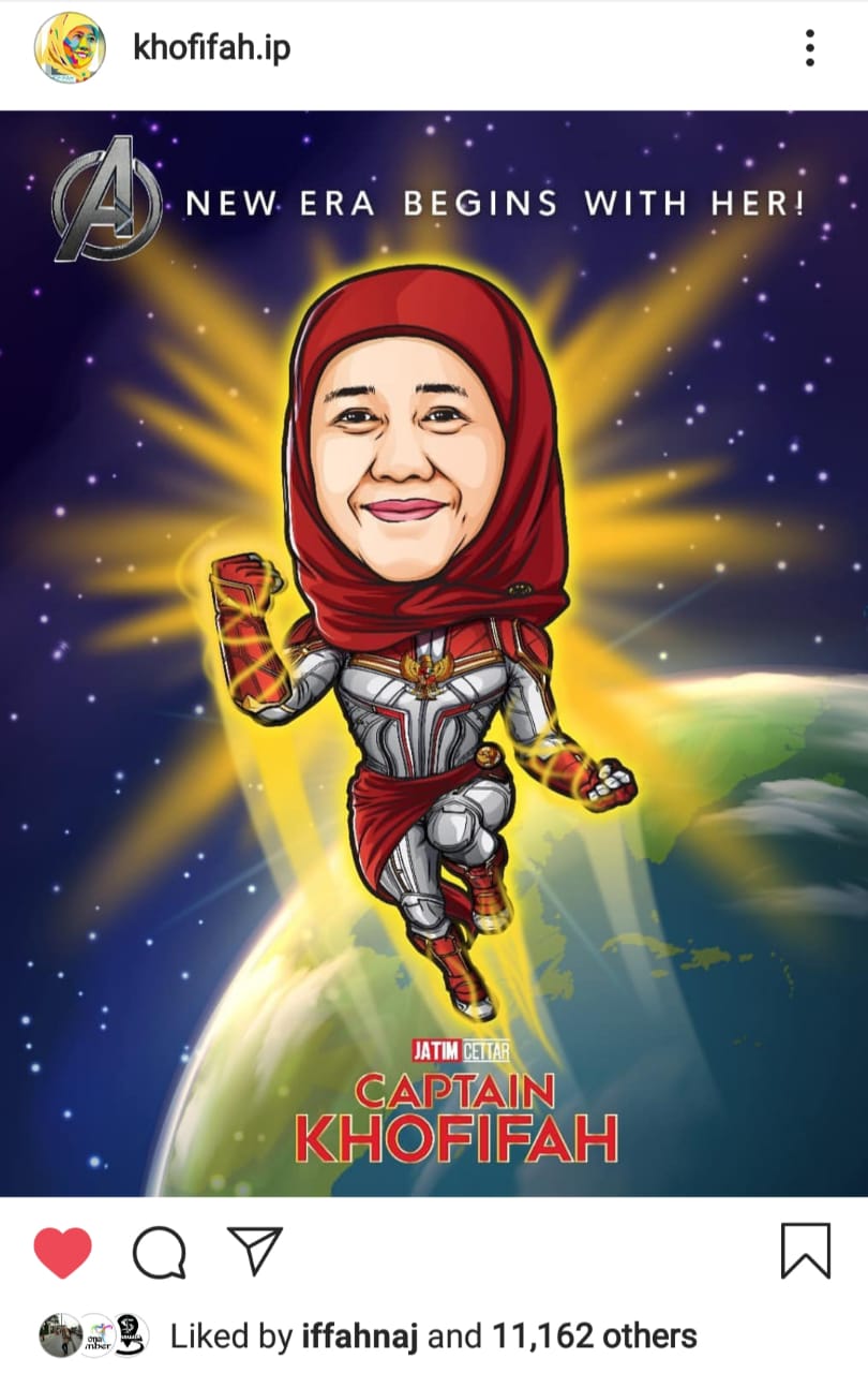 Demam Avangers : Endgame, Khofifah Tampil Bak Captain Marvel