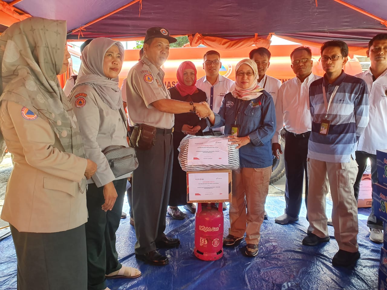 Tabung Bright Gas 5.5 Kg untuk Dapur Umum Posko Banjir Bengkulu