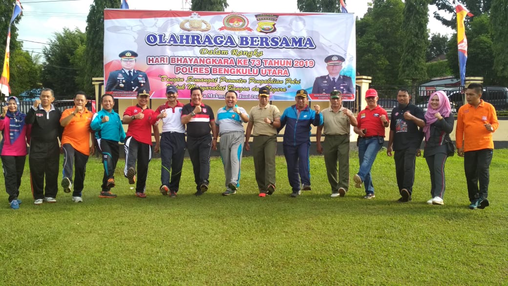 Sarana Pererat Tali Silahturahmi Polres Bengkulu Utara  Gelar Olahraga Bersama