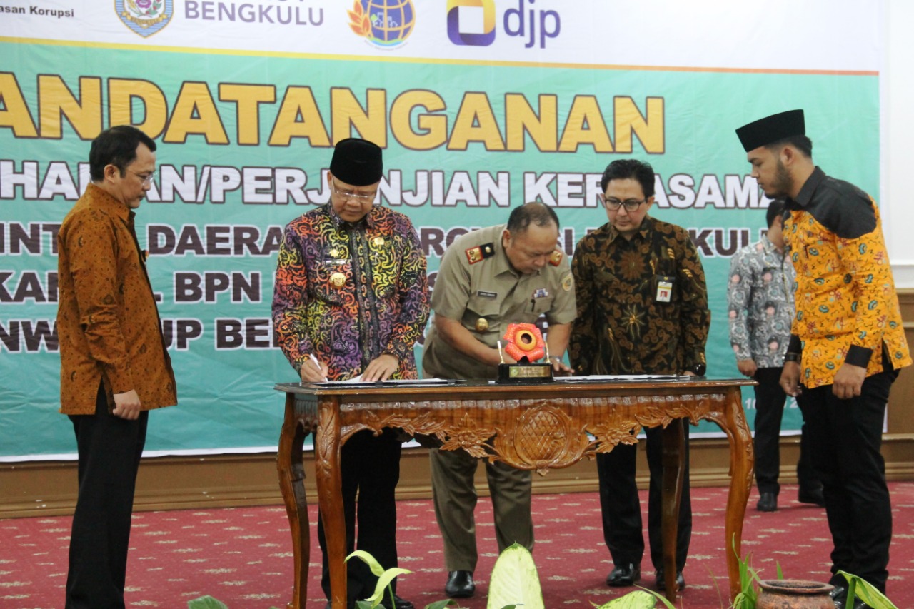 Pemprov Bengkulu Bersama Kanwil BPN dan DJP Bengkulu-Lampung MoU Atasi Permasalahan Agraria