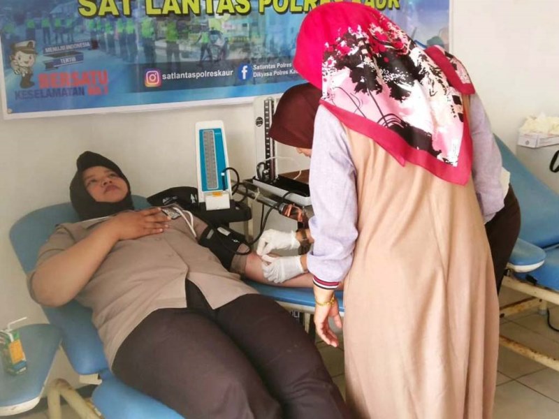 Polres Kaur Sumbang 10 Kantong Darah