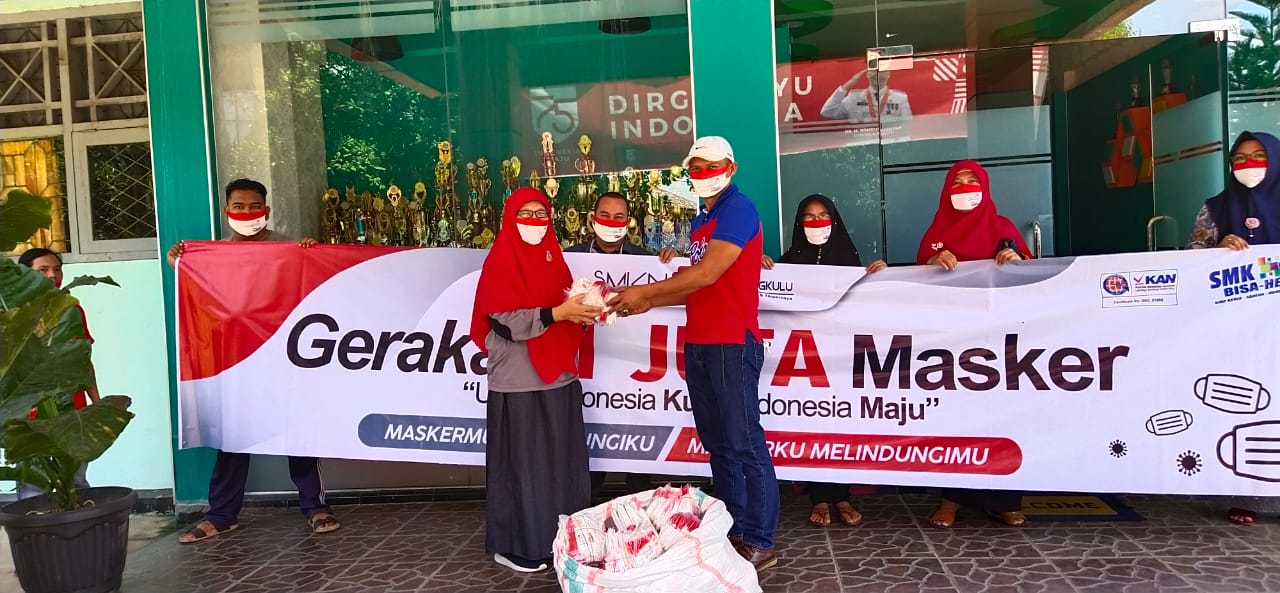 20 Ribu Masker Merah Putih Dibagikan ke Pelajar Bengkulu