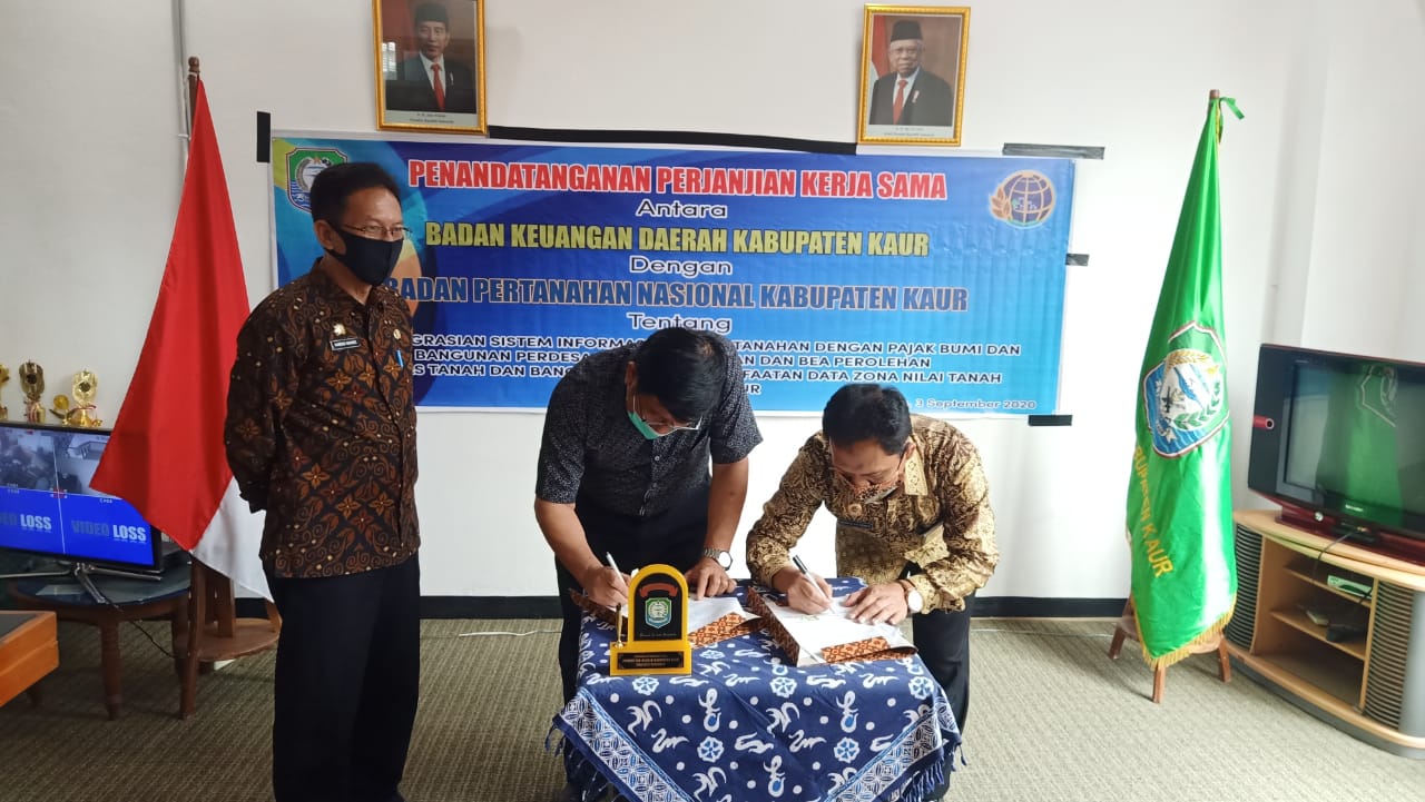 Tingkatkan PBB Pemkab Kaur dan BPN Teken MoU