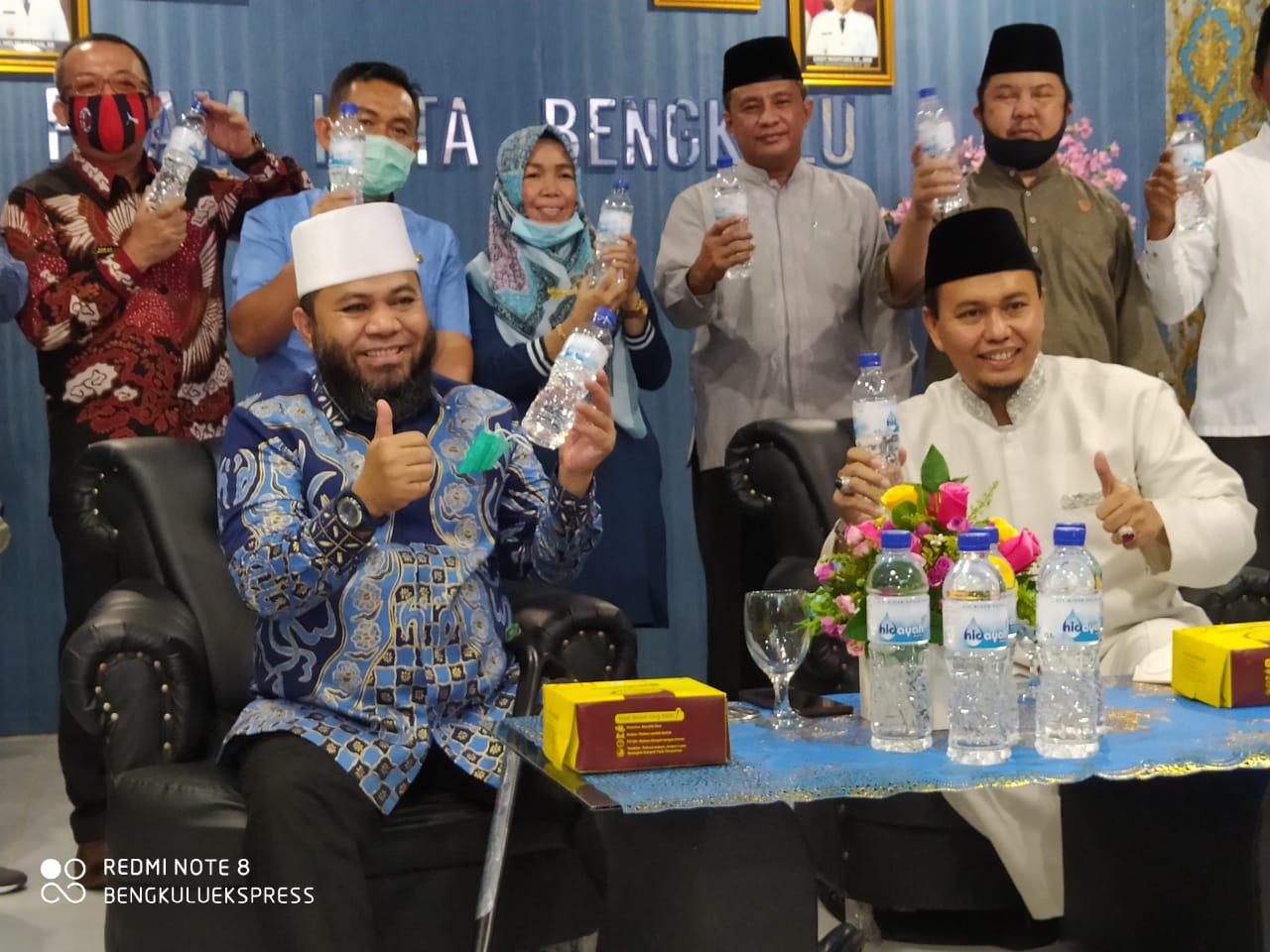 Walikota Bengkulu dan Dirut PDAM Launching HD Water, Air Mineral Kemasan PH 8+