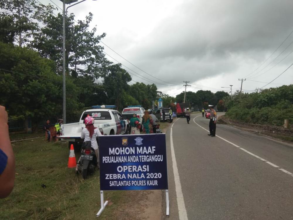 Operasi Zebra Polres Kaur, Belasan Pengendara Ditilang