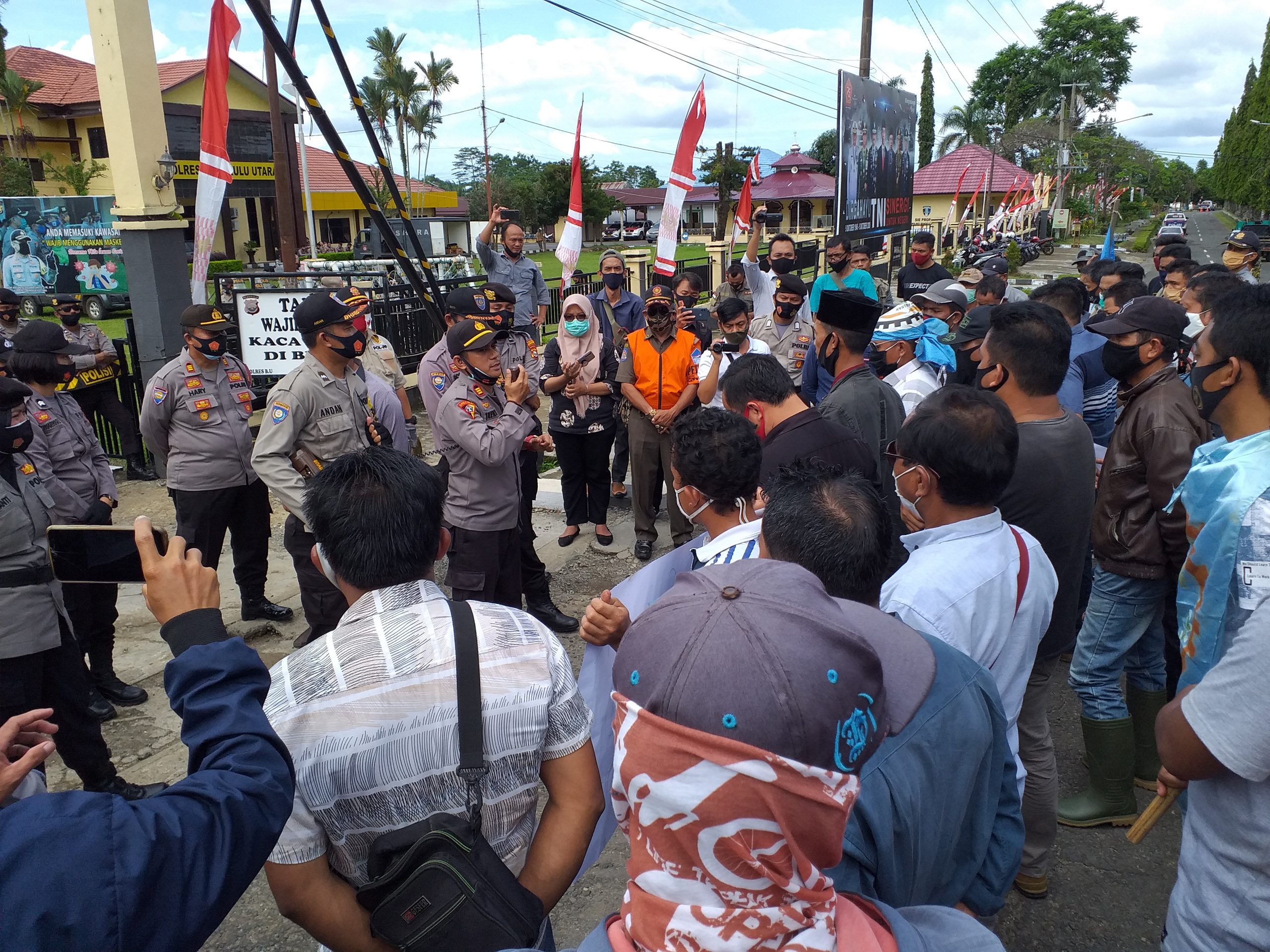 Sambangi Mapolres Bengkulu Utara, Karyawan PT PDU Minta Usir Warga di HGU