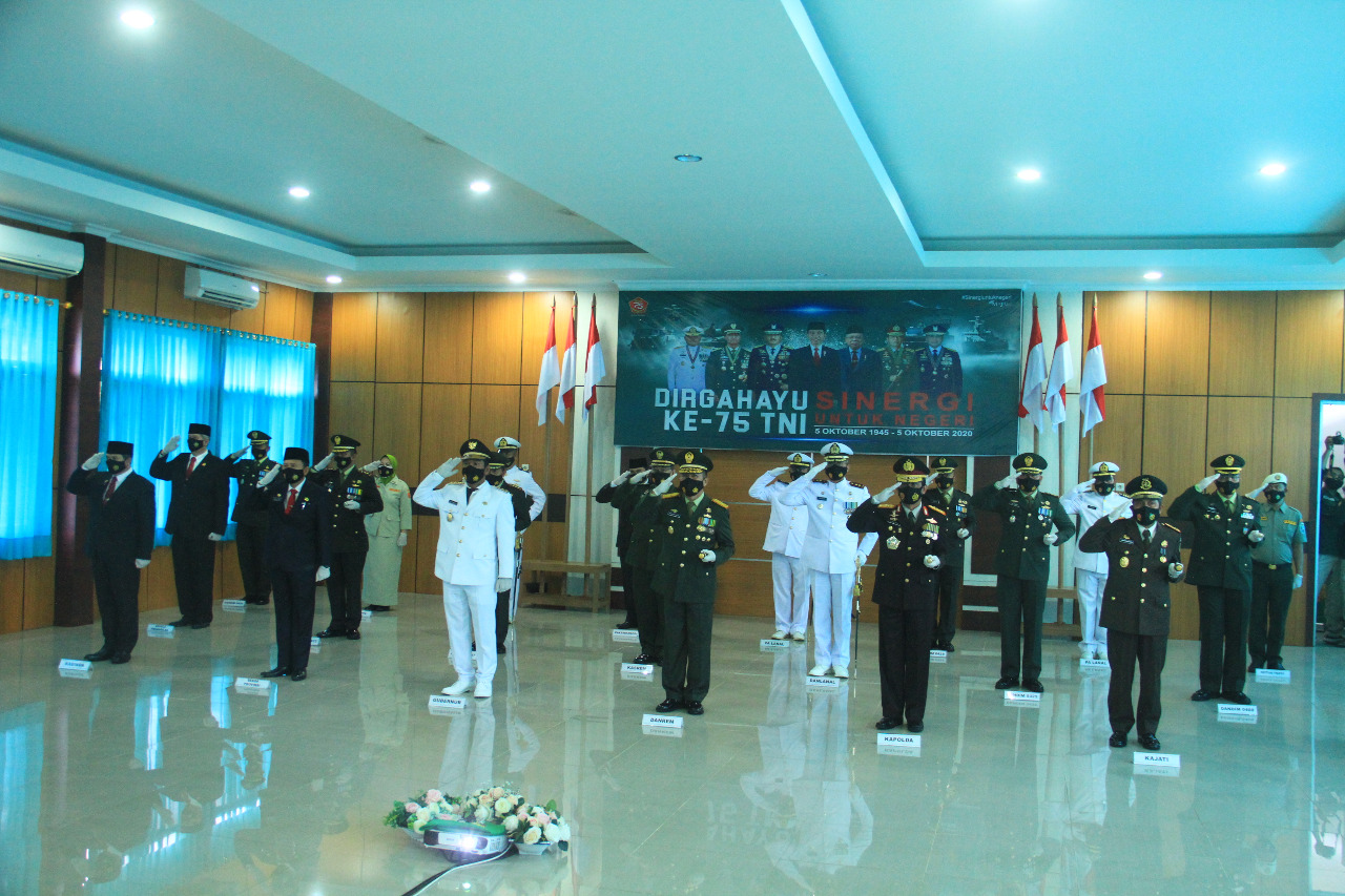HUT ke-75 TNI, Korem Gamas Bengkulu Perkuat Sinergitas untuk Penanggulangan Covid-19