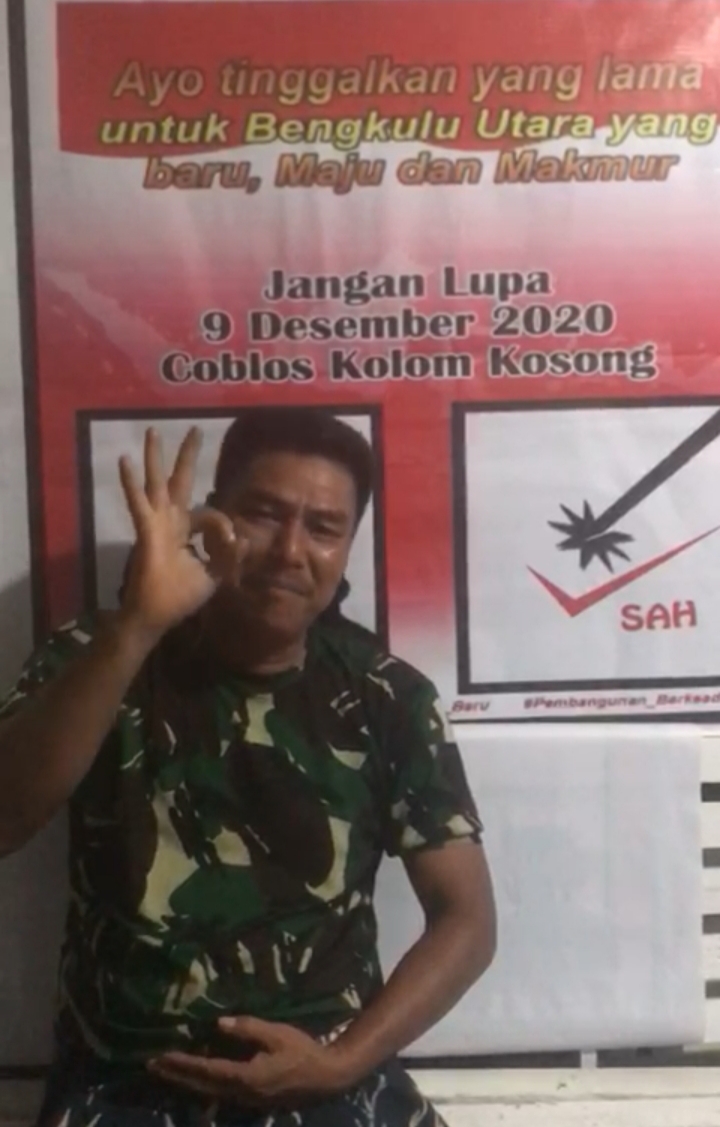 Dandim Bengkulu Utara Laporkan Warga Berkampanye Gunakan Kaos TNI