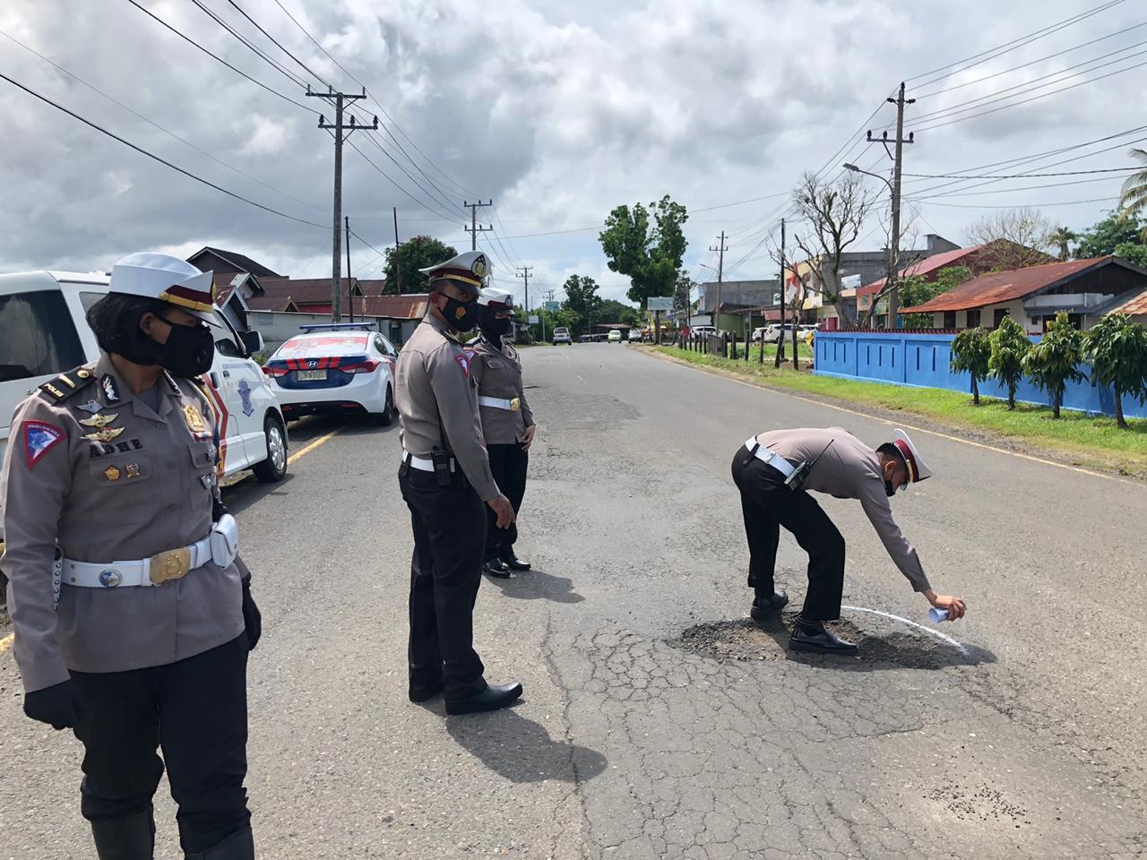 10 Titik Jalan Berlubang di Kota Bengkulu Berpotensi Sebabkan Lakalantas