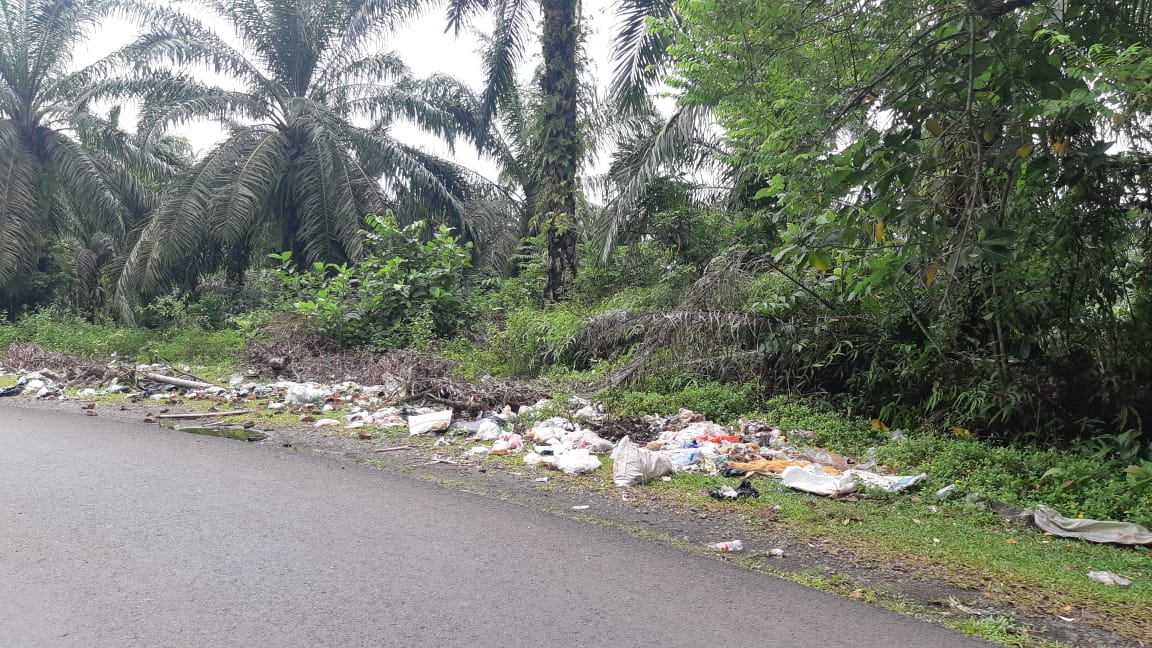 Jalan Lintas Tengah Bengkulu Utara Dipenuhi Sampah