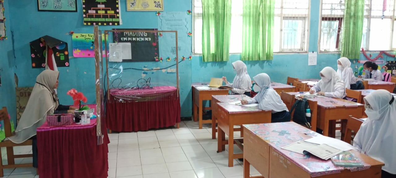 Murid dan Wali Murid SMPN 1 Antusias KBM Tatap Muka Mulai Digelar