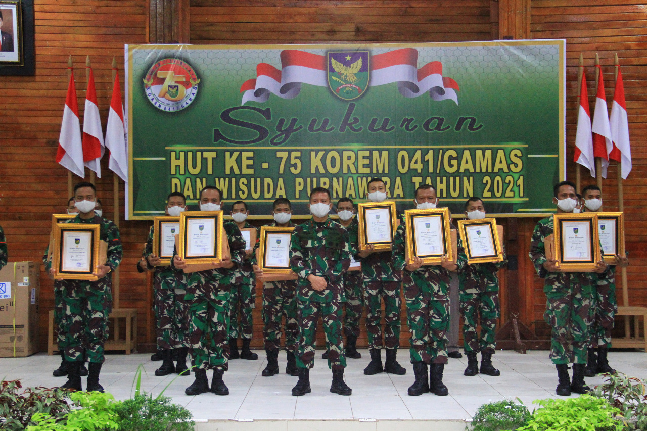 HUT Ke -75, Korem 041/ Gamas Siap Sukseskan Vaksinasi Covid-19