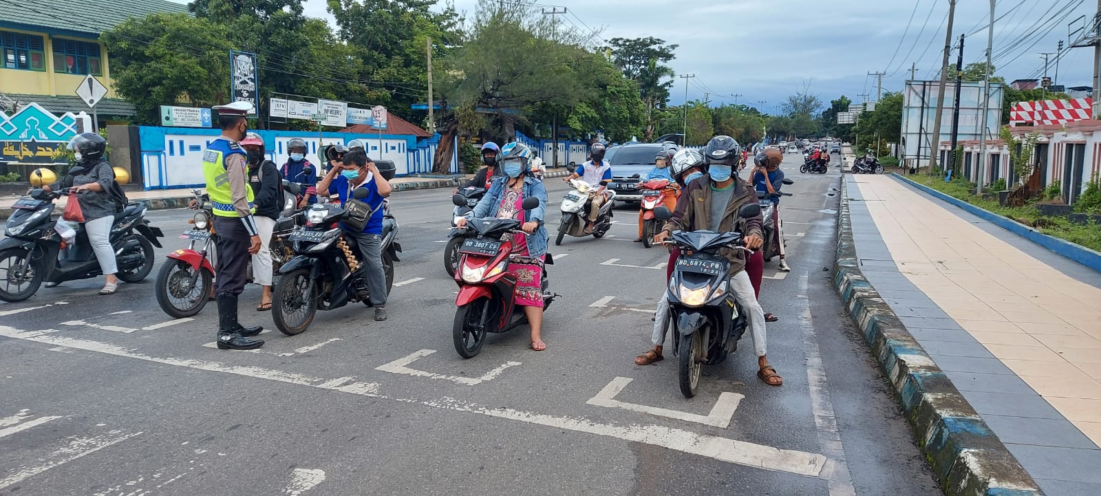 Sat Lantas Polres Bengkulu Dukung PPKM Mikro