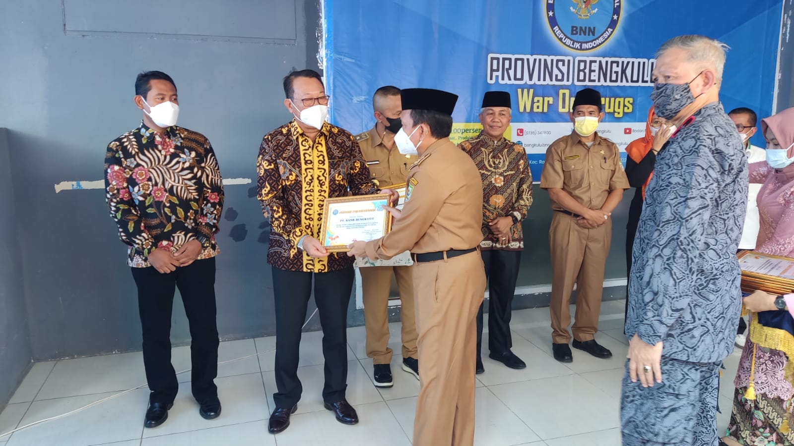 Peduli Pemberantasan Narkoba, Bank Bengkulu Raih Penghargaan dari BNN