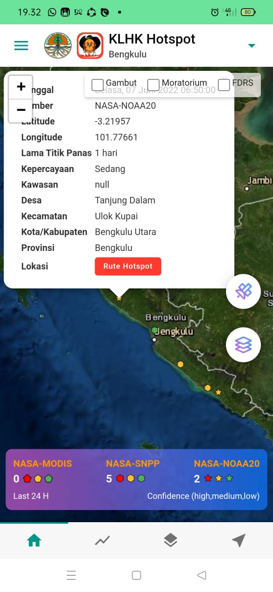 Polsek Napal Putih Pantau Karhutla